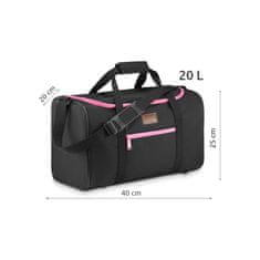 ZAGATTO cestovní taška, černá s růžovými zipy, 40x20x25, ZG837