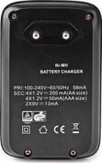 Nedis nabíjačka batérií/ AA/AAA/E-Block/ pre Ni-MH/ Ni-Cd/ čierna