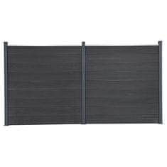 Vidaxl Sada plotových panelov sivá 353x186 cm WPC
