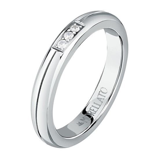 Morellato Slušivý oceľový prsteň s kryštálmi Love Rings SNA48