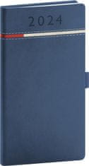 TOMY Diár 2024: - modročervený, vreckový, 9 × 15,5 cm