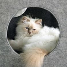 EBI D&D I LOVE HAPPY CATS NALA Filcový luxusný sivý domček pre mačky 40x40x40cm