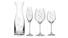 Celebration Súprava na víno VITAL Fľaša + poháre na víno Flowers Crystals (1+4ks)