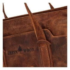 Green Wood Luxusná kožená kabelka Ela, svetlohnedá