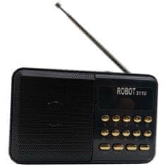  XJ5097 Mini vreckové rádio USB čierne
