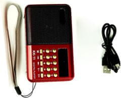  XJ5097 Mini vreckové rádio USB čierne