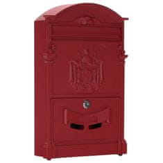 Rottner Ashford poštová schránka červená | Cylindrický zámok | 26 x 41 x 9 cm