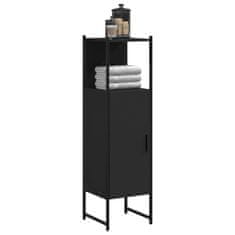 Vidaxl Skrinka do kúpeľne čierna 33x33x120,5 cm kompozitné drevo