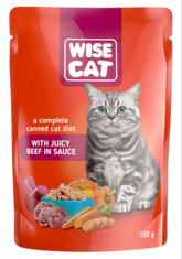 Wise Cat s hovädzim mäsom v jemnej omačke 24x100g