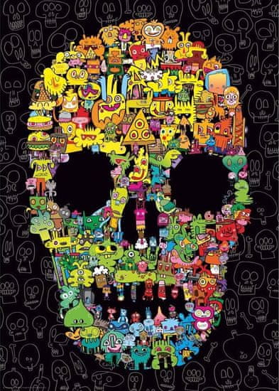 Heye Puzzle Pens are my Friends: Doodle Skull 1000 dielikov