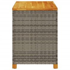 Vidaxl Záhradný úložný box sivý 110x55x63 cm polyratan akáciové drevo
