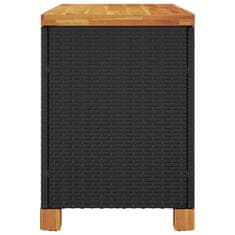 Petromila vidaXL Záhradný úložný box čierny 80x40x48 cm polyratan akáciové drevo