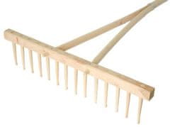 Strend Pro Hrable drevené 16 zubé, na seno, na lístie, drevená násada