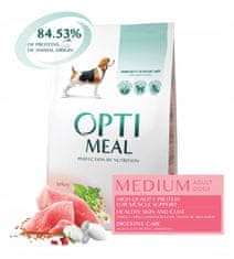 OptiMeal OPTIMEAL suché krmivo pre psy stredných plemien s morčacím mäsom 4 kg