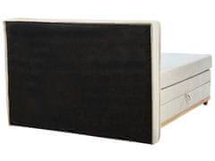 Beliani Kontinentálna posteľ s úložným priestorom 160 x 200 cm béžová DYNASTY