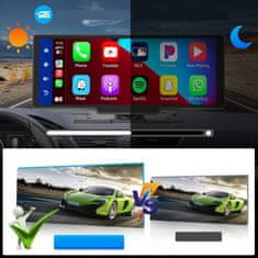 Farrot Farrot 10,26-palcový dotykový multimediálny prehrávač do auta, Mirror Link, Android Auto, GPS, RGB, Vstavaný mikrofón, Vstavaný reproduktor, Zosilňovač, CarPlay, DVB+, Dual Bluetooth, TF FM vysielač