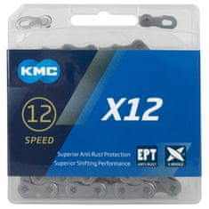 KMC řetěz X12EPT stříbrný 126čl. BOX