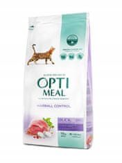 OptiMeal OPTIMEAL suché krmivo pre mačky proti chĺpkom s kačkou 10 kg