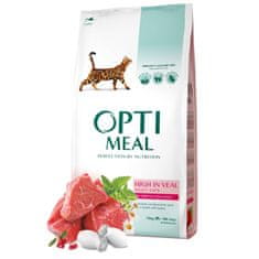 OptiMeal OPTIMEAL suché krmivo pre mačky s teľacím mäsom 10 kg