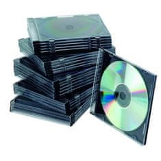 Q-Connect Obal Slim na CD/DVD z plastu čierny/priehľadný, 25ks