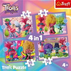 Trefl Puzzle Trollovia 3: Farebné dobrodružstvo 4v1 (35,48,54,70 dielikov)