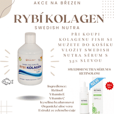 Swedish Nutra Collagen 10 000 Pure Peptide hydrolizovaný rybí kolagén 500 ml Sladidlá: cyklamát a sacharín a bylinky