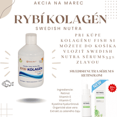 Swedish Nutra Collagen 10 000 Pure Peptide hydrolizovaný rybí kolagén 500 ml Sladidlá: cyklamát a sacharín a bylinky