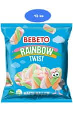 Bebeto  cukríky marshmallow Rainbow Twist 60g (12 ks) záves
