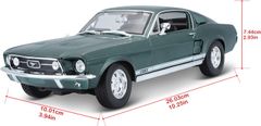 Maisto Ford Mustang Fastback 1967 metal zelená 1:18