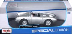 Maisto Porsche 550 A Spyder stříbrná 1:18