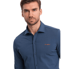 OMBRE Pánske tričko REGULAR modré MDN124773 S