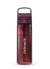 LifeStraw LGV422MRWW Go 2.0 Water Filter Bottle 22oz Merlot Me Away