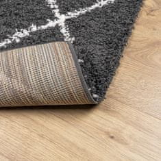 Petromila vidaXL Chlpatý koberec vysoký vlas moderný čierno-krémový 200x200 cm