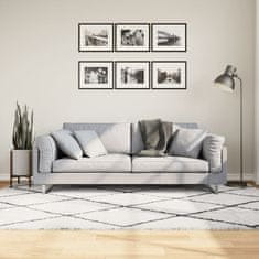 Petromila vidaXL Shaggy koberec PAMPLONA, vysoký vlas, krémovo čierny 160x230 cm