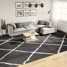Petromila vidaXL Shaggy koberec PAMPLONA, vysoký vlas, čierno krémový 300x400 cm