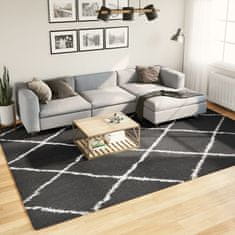 Petromila vidaXL Shaggy koberec PAMPLONA, vysoký vlas, čierno krémový 240x340 cm