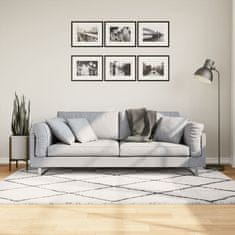 Petromila vidaXL Shaggy koberec PAMPLONA, vysoký vlas, krémovo čierny 140x200 cm