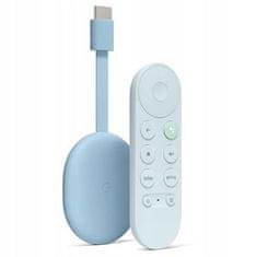 Google Chromecast 4 (s Google TV controller) - blue