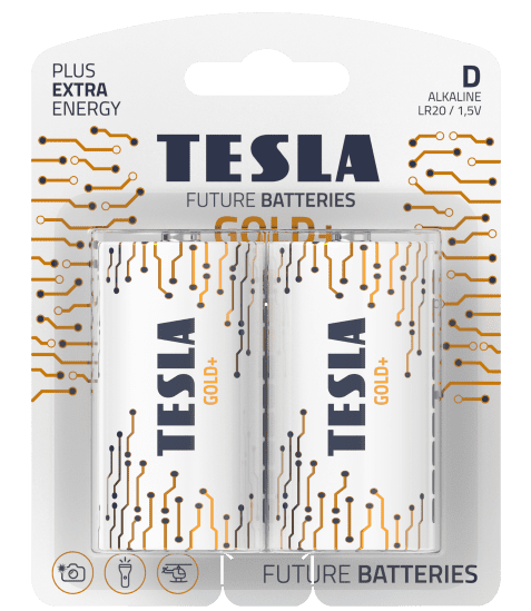 TESLA - batéria D GOLD+, 2 ks, LR20