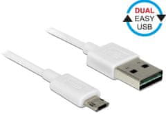 DELOCK kábel EASY-USB 2.0 Type-A samec > EASY-USB 2.0 Type Micro-B samec biely 2 m