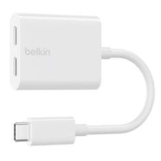 Belkin USB-C adaptér/rozdvojka - USB-C napájanie + USB-C audio/nabíjací adaptér, biela