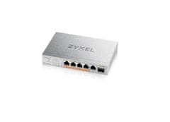 Zyxel XMG-105 5 portov 2,5 G + 1 SFP+, 4 porty 70 W PoE++ Desktop MultiGig unmanaged Switch
