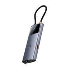 BASEUS hub Series 2 USB 6v1 (USB-C/HDMI4K60Hz/USB-C(10Gbps)/USB-A(10Gbps)/RJ45/USB-C(PD) sivý