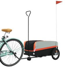Vidaxl Vozík za bicykel, čierno oranžový 45 kg, železo