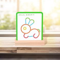 JOJOY® Logická hra pre celú rodinu – kreatívne drevené puzzle (úložné vrecko, základňa na karty, drevené paličky a 20x obojstranné karty) | KIDDOQUEST