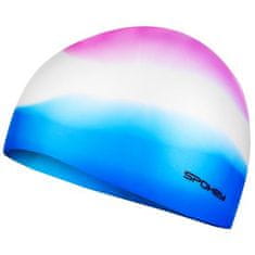 Spokey ABSTRACT Silikónová plavecká čiapka, ružovo-bielo-modrá