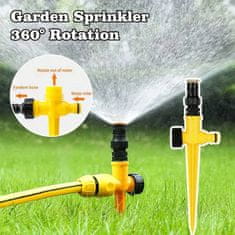 Mormark Viacúčelový záhradný zavlažovač s nastaviteľným rotačným systémom (1 ks, žltá farba) | SPRINK
