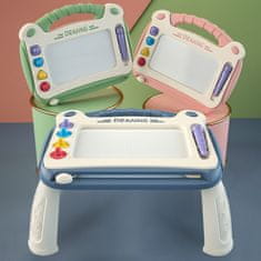 Detská tabuľa na kreslenie stolček modrý CAB Toys