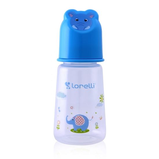 Lorelli Kojenecká lahvička Lorelli 125 ML s víkem ve tvaru zvířete BLUE