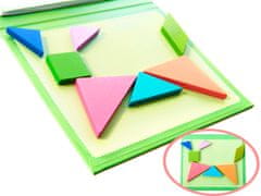 WOWO 3D Tangram Magnetické Puzzle Bloky - Kreatívna Edukačná Kniha pre Deti